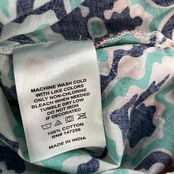 Simply Southern Tunic Medium Cover Up Aqua Pink Geometric 3/4 Sleeve Beach‎ Top - Picture 6 of 11